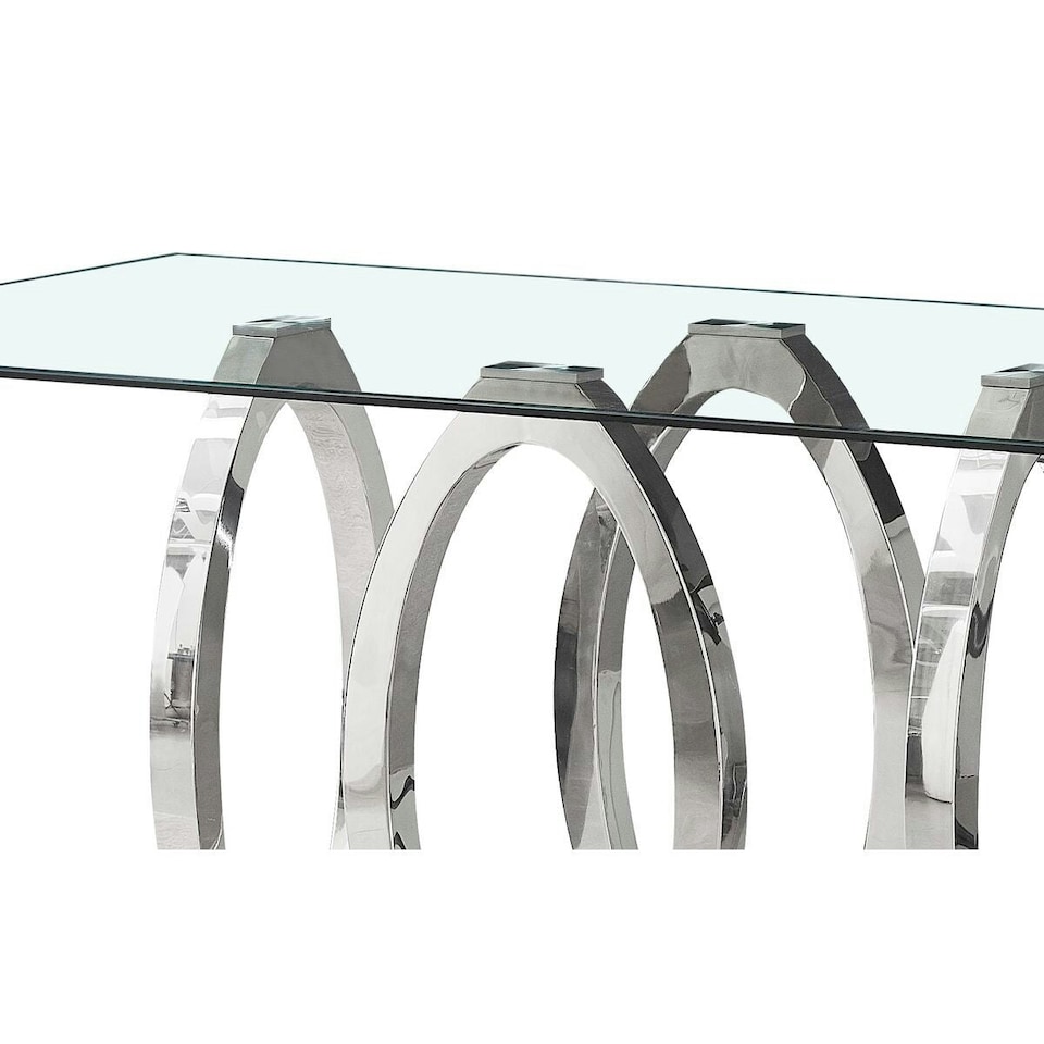 image 1 of Dining Table Home ESPRIT Steel Tempered Glass 160 x 90 x 76 cm N/A