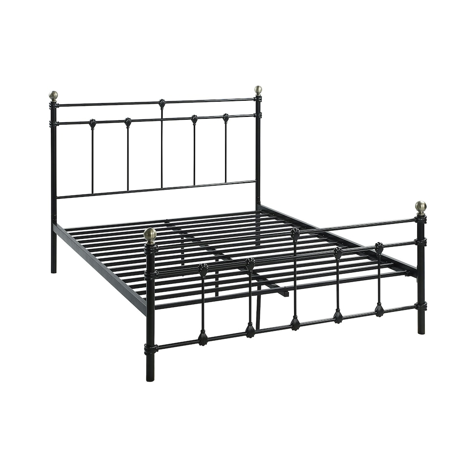 image 1 of Bayford Traditional Vintage Style Black Metal Bed Frame (King)
