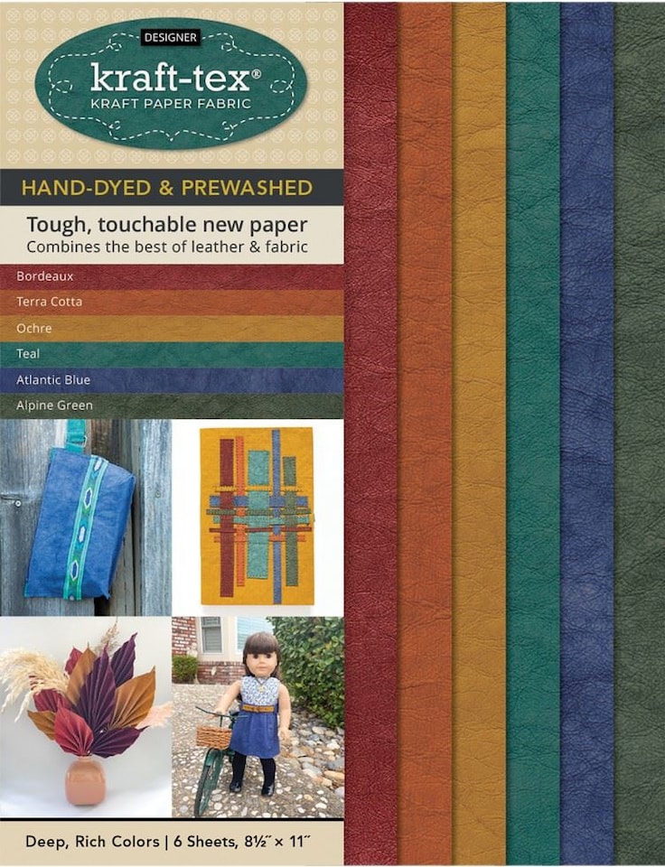 kraft-tex Designer Sampler 6 Deep, Rich Colors Hand-Dyed & Prewashed by C&T Publishing