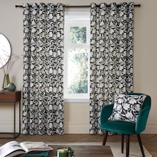 Fusion Luna Eyelet Curtains Black