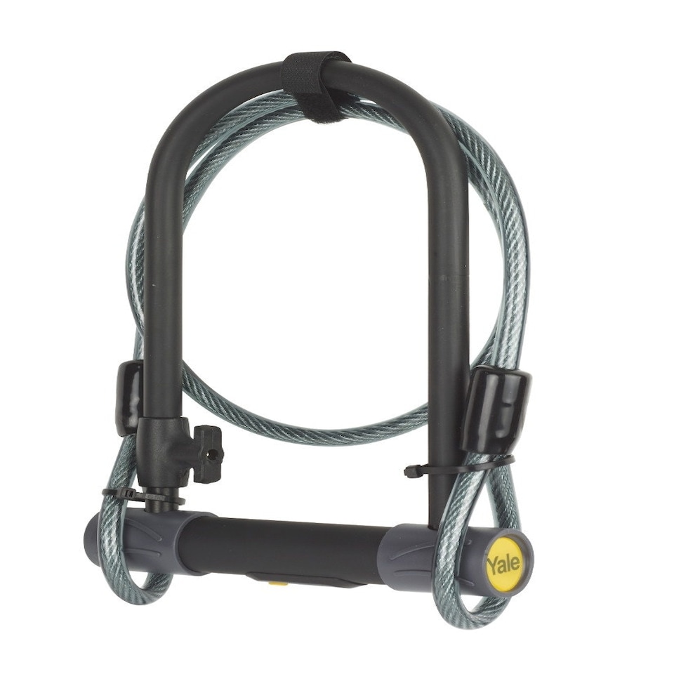 image 1 of YALE HIGH SECURITY U LOCK WITH CABLE SS SILVER