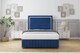 image 2 of Sloomy Boston Chrome Navy Plush Divan Bed Base No Drawers With 26 Inch Strutted Headboard & 12 Inch Matching Footboard | Blue | Navy | Double | 1