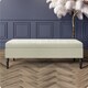 image 1 of 150cm Safar Plain Ottoman Storage Bench -Naples Shoes Bench with Black Turned Wooden Legs - Cream Upholstery Footstool Storage