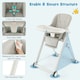 image 10 of COSTWAY Foldable Baby High Chair Convertible Chair Light Grey