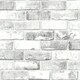 image 1 of Debona Brick Effect Wallpaper - White/Grey - 10.05m x 53cm White
