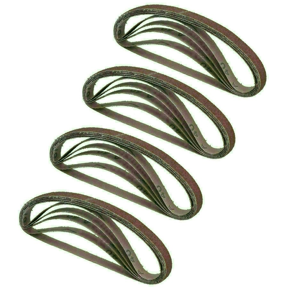 image 1 of Belt Power Finger File Sander Abrasive Sanding Belts 457mm x 13mm 40 Grit 20 PK