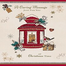 A Caring Message At Christmas Time - Quality traditional New Xmas Greeting Card