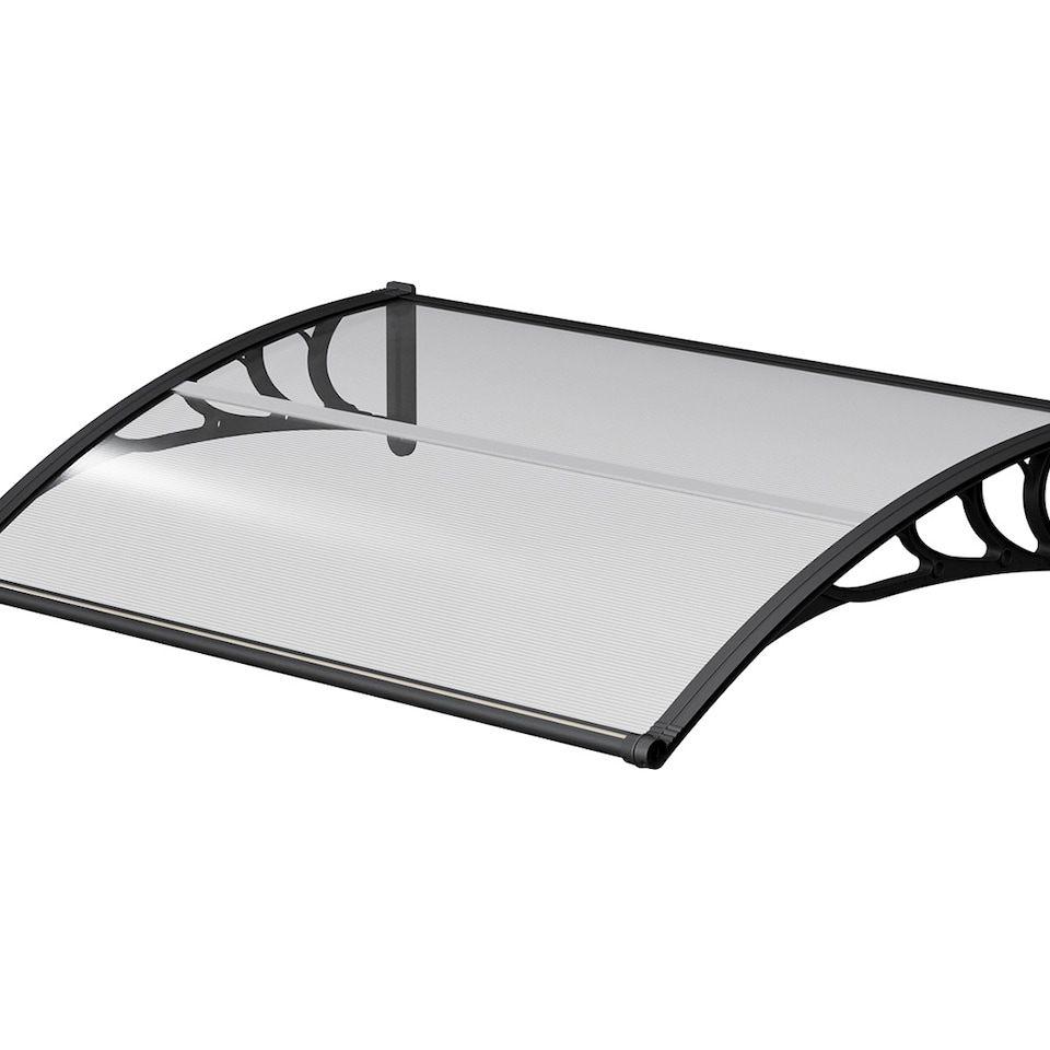 image 1 of Living and Home Awning Canopy for Window and Door with Drainage - 150cm W x 100cm D Dark Grey