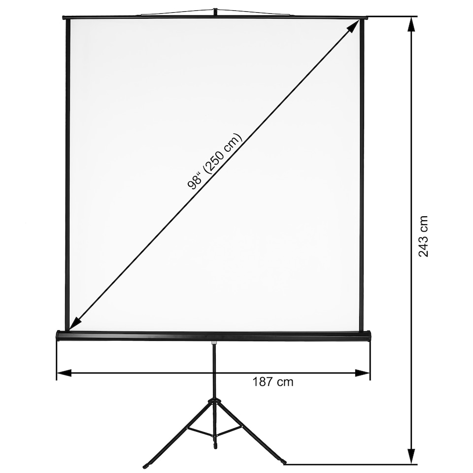 image 1 of Projector Screen - extendable, with sturdy, foldable tripod, for HD and 3D | White | white | L | 1