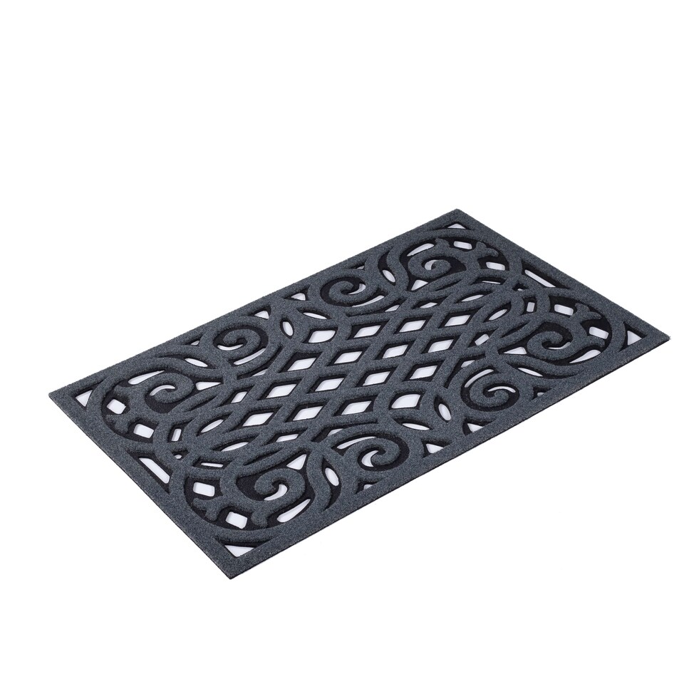 image 1 of Nicoman Victorian Style Rubber Outdoor Door Mat Grey 90 x 60cm