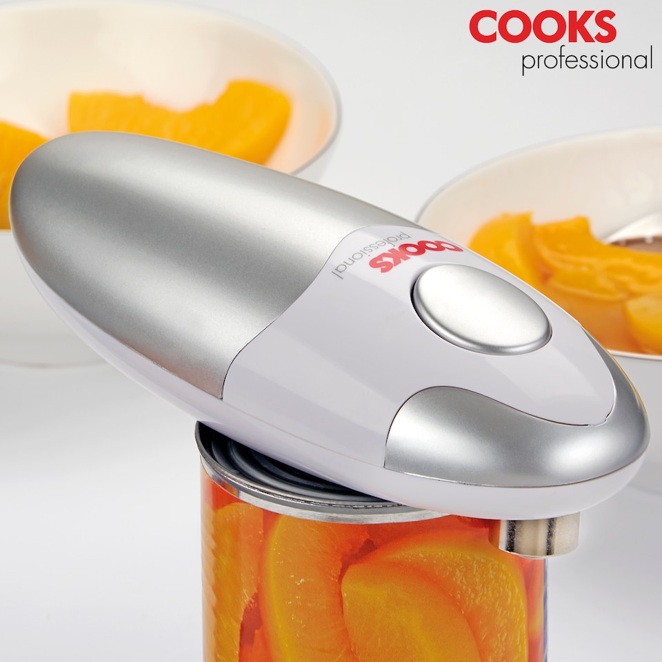 image 1 of Cooks Professional Automatic Can Opener with Simple One Touch Operation | Silver | Silver & White