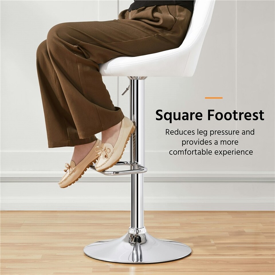 image 1 of Yaheetech  Set of 2 Faux Leather Swivel Bar Stools