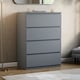 image 1 of Vida Designs Denver 4 Drawer Chest of Drawers Bedroom Storage, Grey