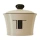 image 4 of Interiors By Premier Luxe Cream Finish Tea Canister,Dolomite Kitchen Storage Container With Black Trim,Art Deco Tea Canisters