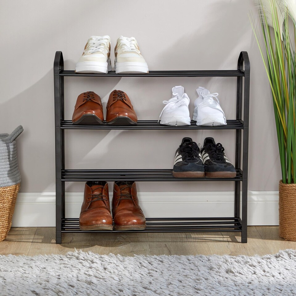 image 1 of 4 or 5 Tier Shoe Storage Rack Footwear Stand Shelf Hallway Entryway Organiser | Black