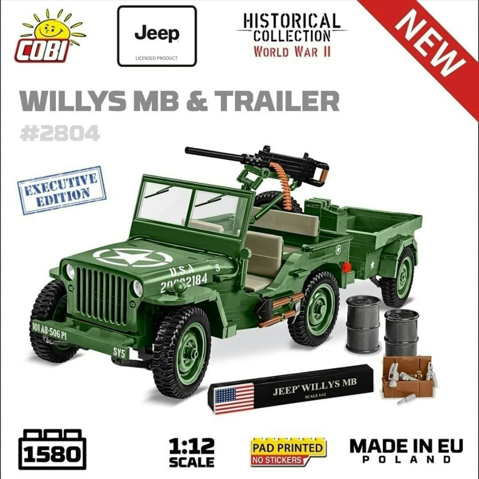 image 1 of Willys MB - COBI 2804 - 1580 brick Jeep model - Executive Edition