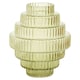 image 1 of Interiors by Premier Tiered Small Green Glass Vase, Eye Catching Layered Modern Vase, Ribbed Glass Vase, Decorative Vase Green