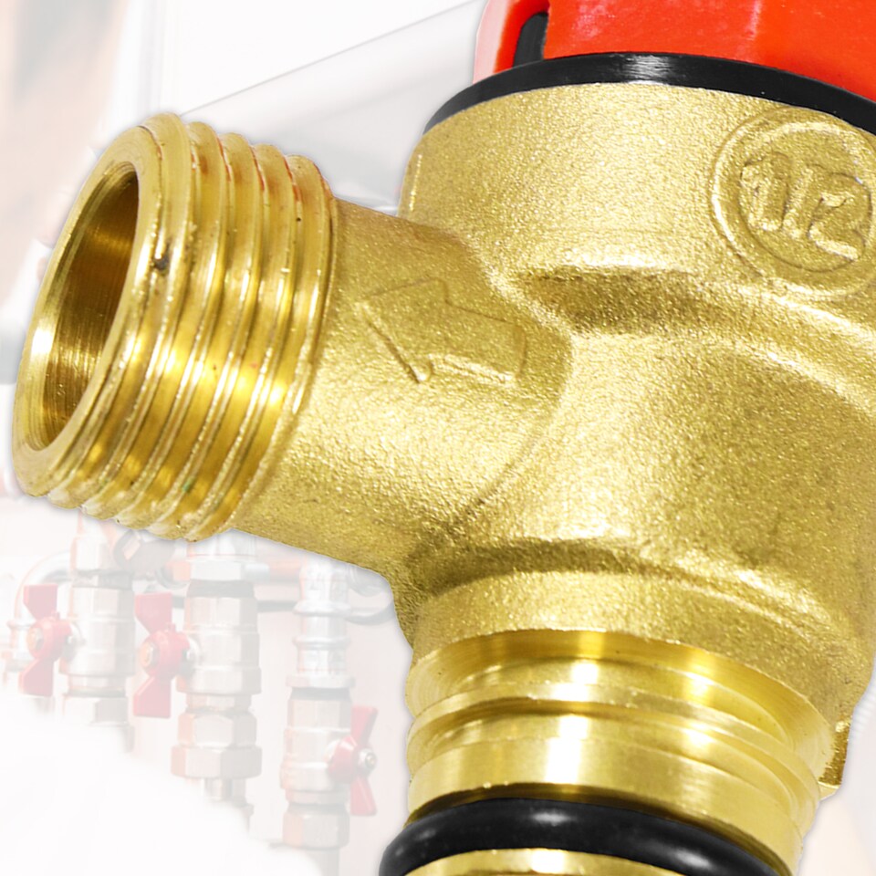 image 1 of SPARES2GO Pressure Relief Valve for Vaillant ecoFIT ecoTEC Plus Pro VU VUW Boiler 3 Bar 1/2" Safety PRV (178985)