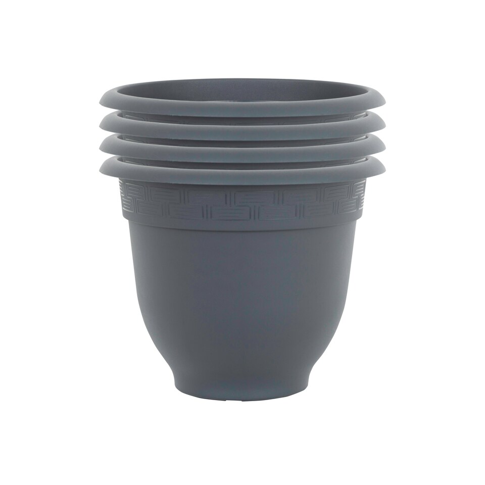 image 1 of Bell Pot 4x 36cm Round Plastic Garden Planter Orange