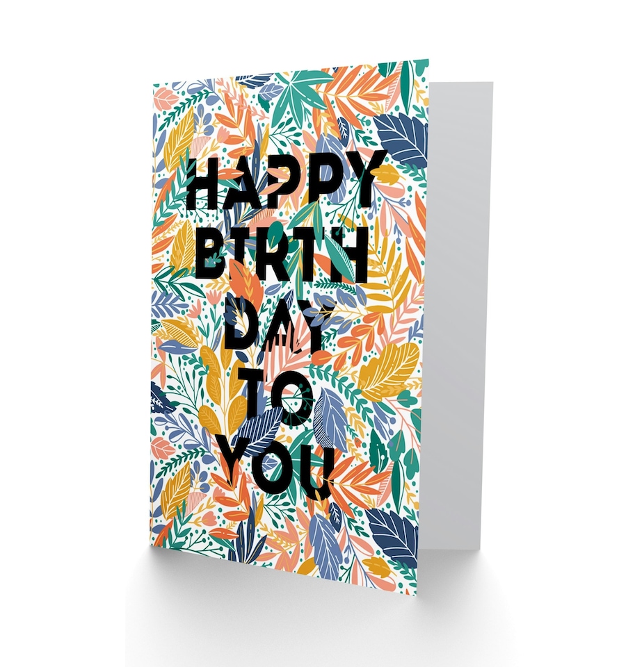 image 1 of Botanical Leaves Ferns Plant Lover For Her Birthday Greeting Card