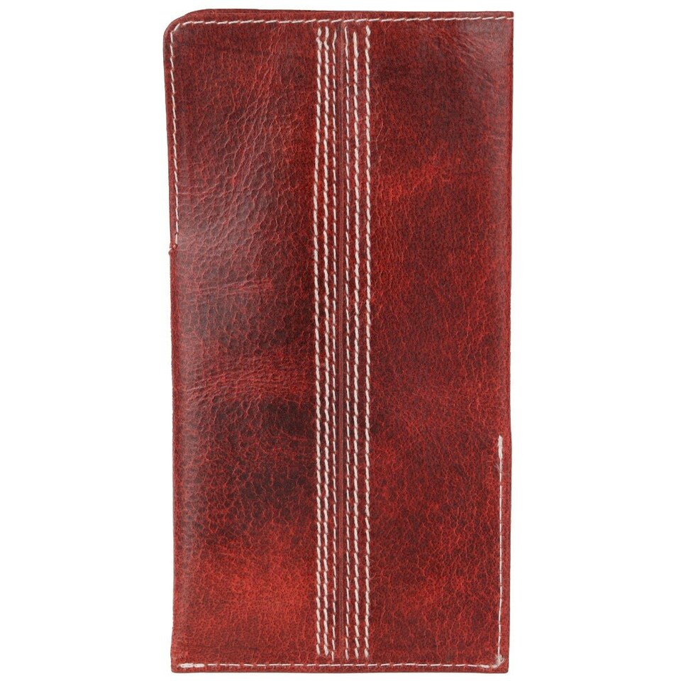 image 1 of CRICKET-GIFTS - Buffalo Leather Glasses Case | Red Leather Exterior | Includes Card Holder Red