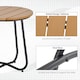 image 3 of Outsunny Round Outdoor Side Table Adjustable Leg Pads Natural Wood & Black | Brown | Natural wood and black | 49 x 49 x 48 cm