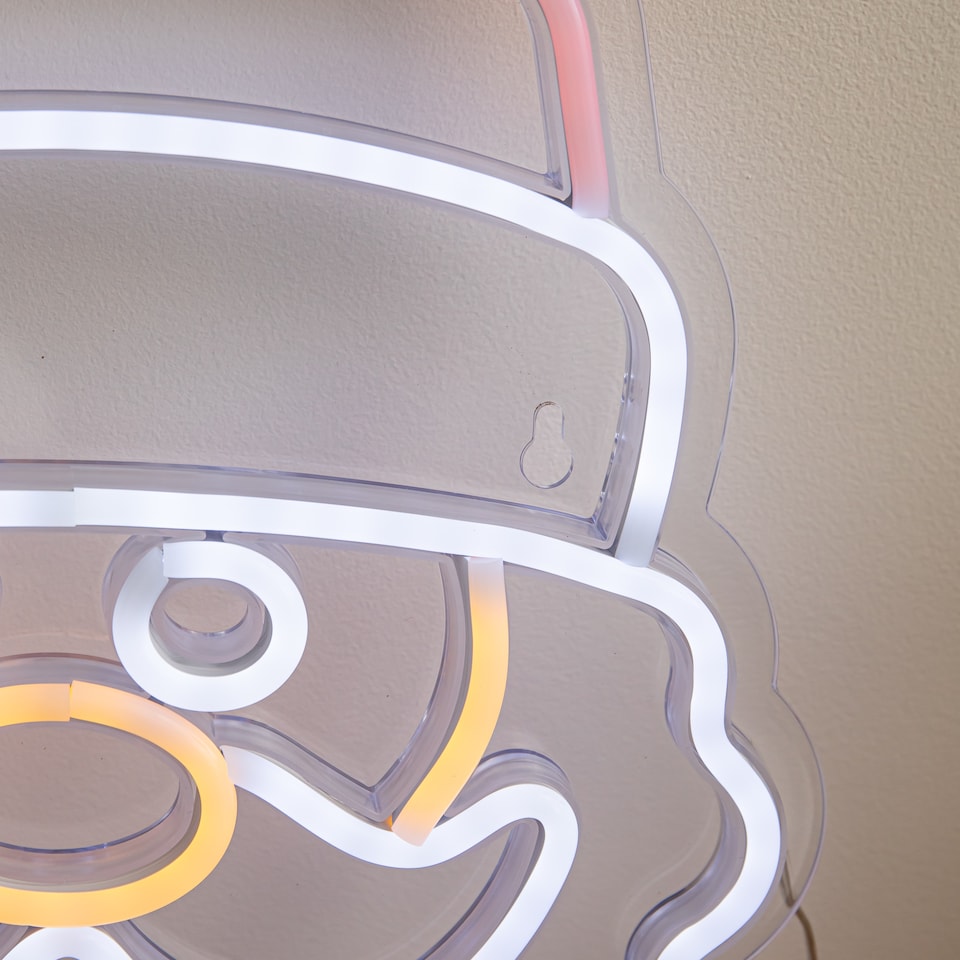 image 1 of 35cm Santa Neon-Style Light Up Christmas Decoration with USB Power Cable