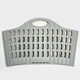 image 4 of OHS Portable Folding Plastic Laundry Basket Hamper with Handles | Grey