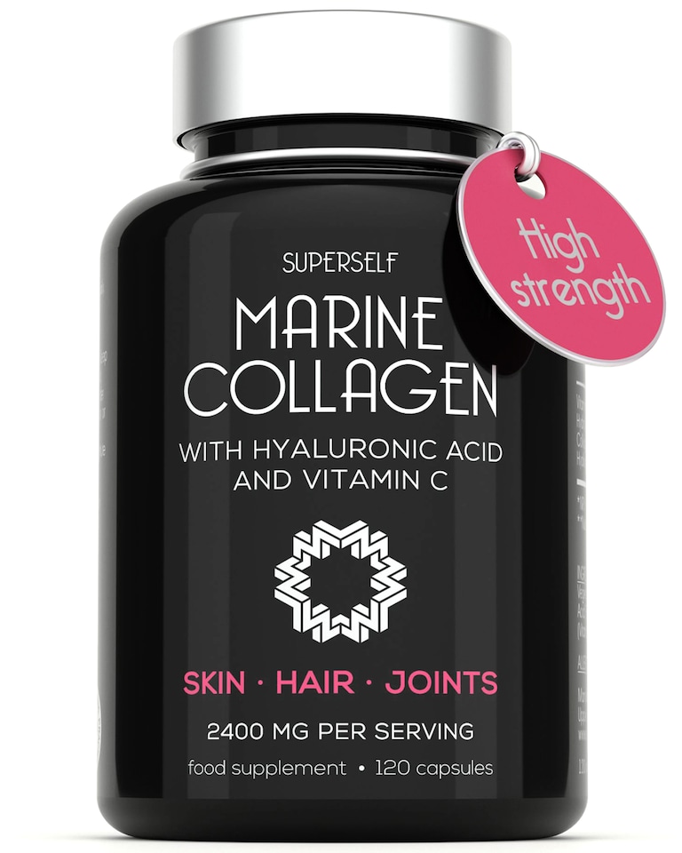 image 1 of SuperSelf Marine Collagen with Hyaluronic Acid & Vitamin C 2200mg 120 Capsules