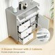 image 8 of COSTWAY Chest of Drawers Storage Cabinet w/Pull-out Drawers Grey