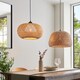 image 3 of Bali Globe Pendant Ceiling Lamp, Natural Bamboo, White, Matt Black