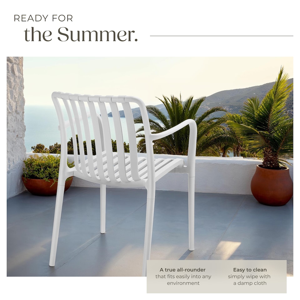 image 1 of Garden Chairs Alcudia - weather-resistant, durable and long-lasting plastic | Cream | cream | One Size | 2