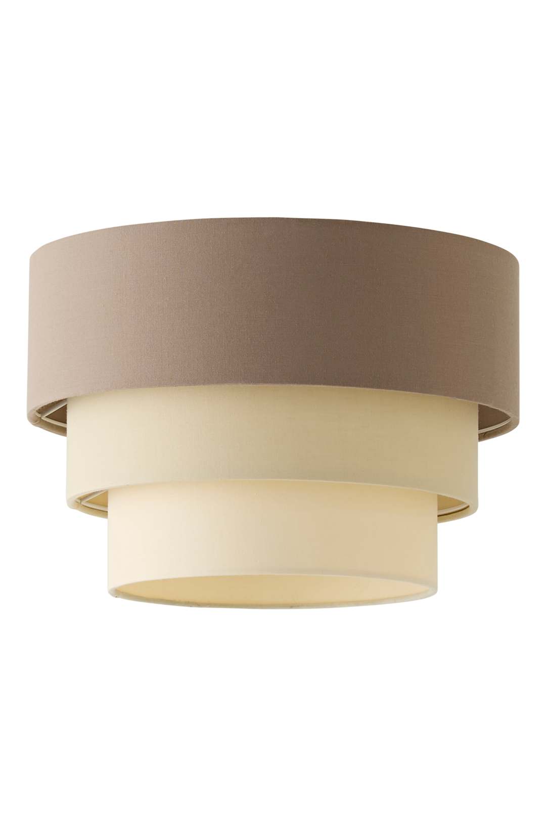 ValueLights Aztec Three Tier Easy Fit Fabric Ceiling Pendant Lamp Shade with Bulb in Beige