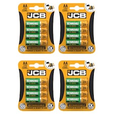 4x JCB AA 1200mAh Rechargeable Batteries - Pack of 4 | Multi | AA | 4