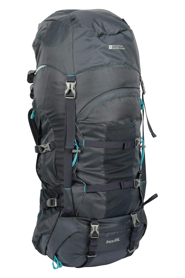 image 1 of Mountain Warehouse 65L Large Backpack Rucksack Travelling Backpacking Camping | Blue | Navy