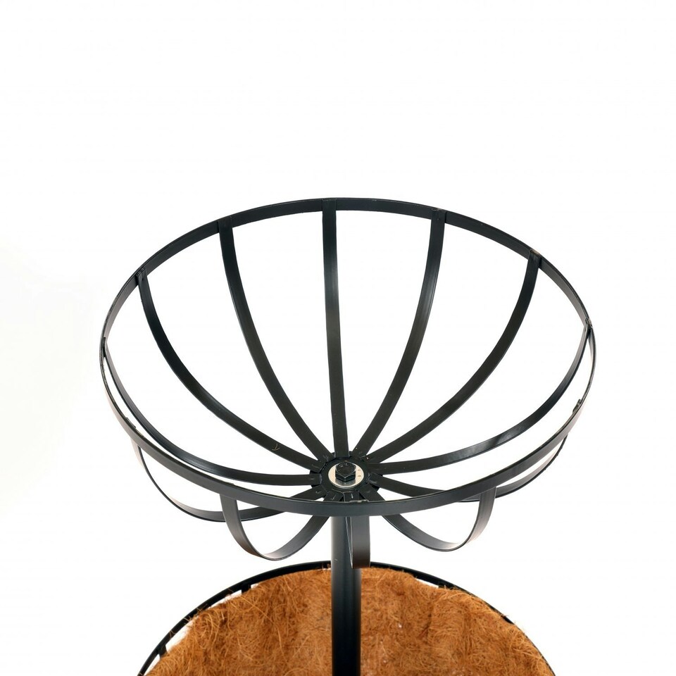 image 1 of Oypla 2 Tier Metal Garden Flower Fountain Plant Display Stand with Coco Liners Black