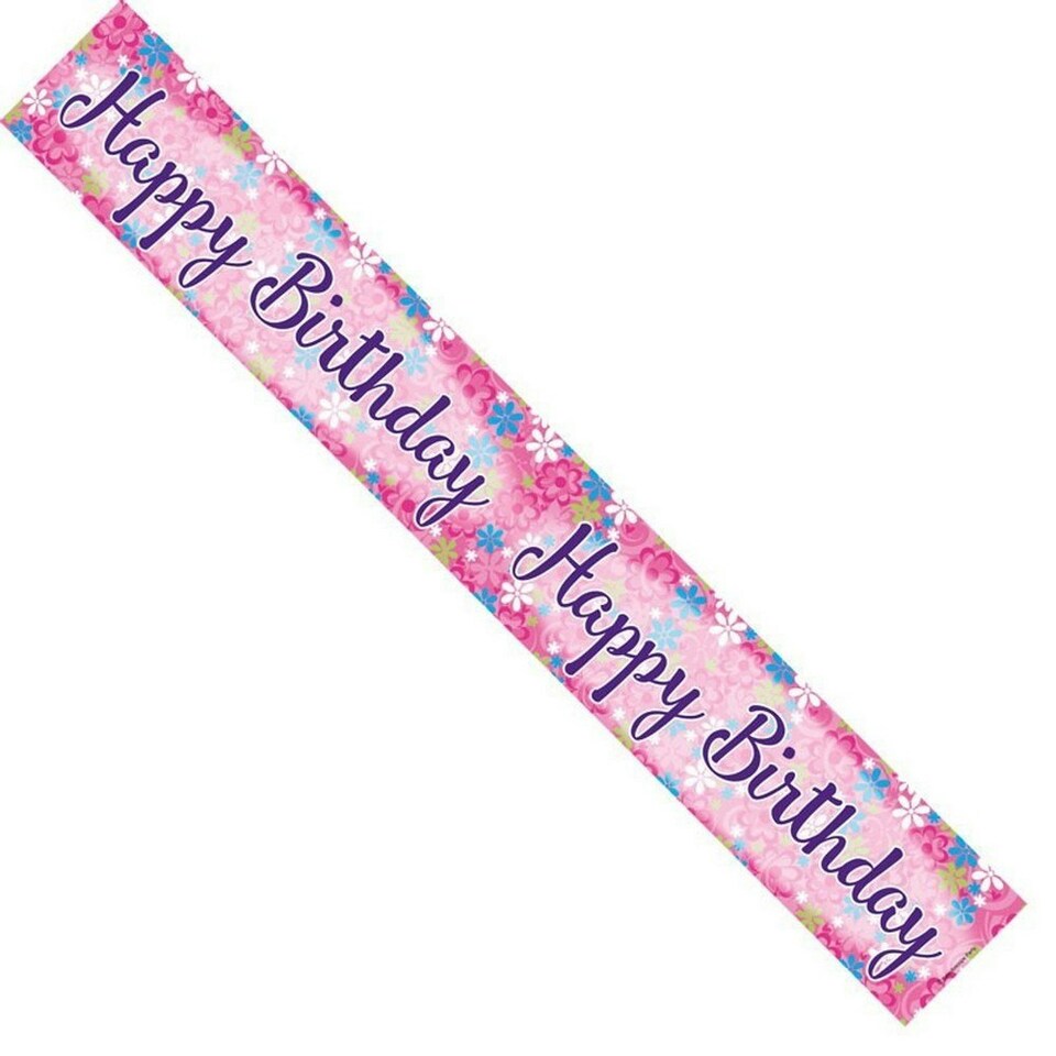 image 1 of Apac Happy Birthday Banner - Pink - One Size