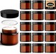 image 1 of Cosmetic Amber Glass Jar Set - UV Protection for Powder, Lotion and Cream