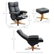 image 7 of HOMCOM Recliner Chair and Footstool PU Leather Wooden Base Black