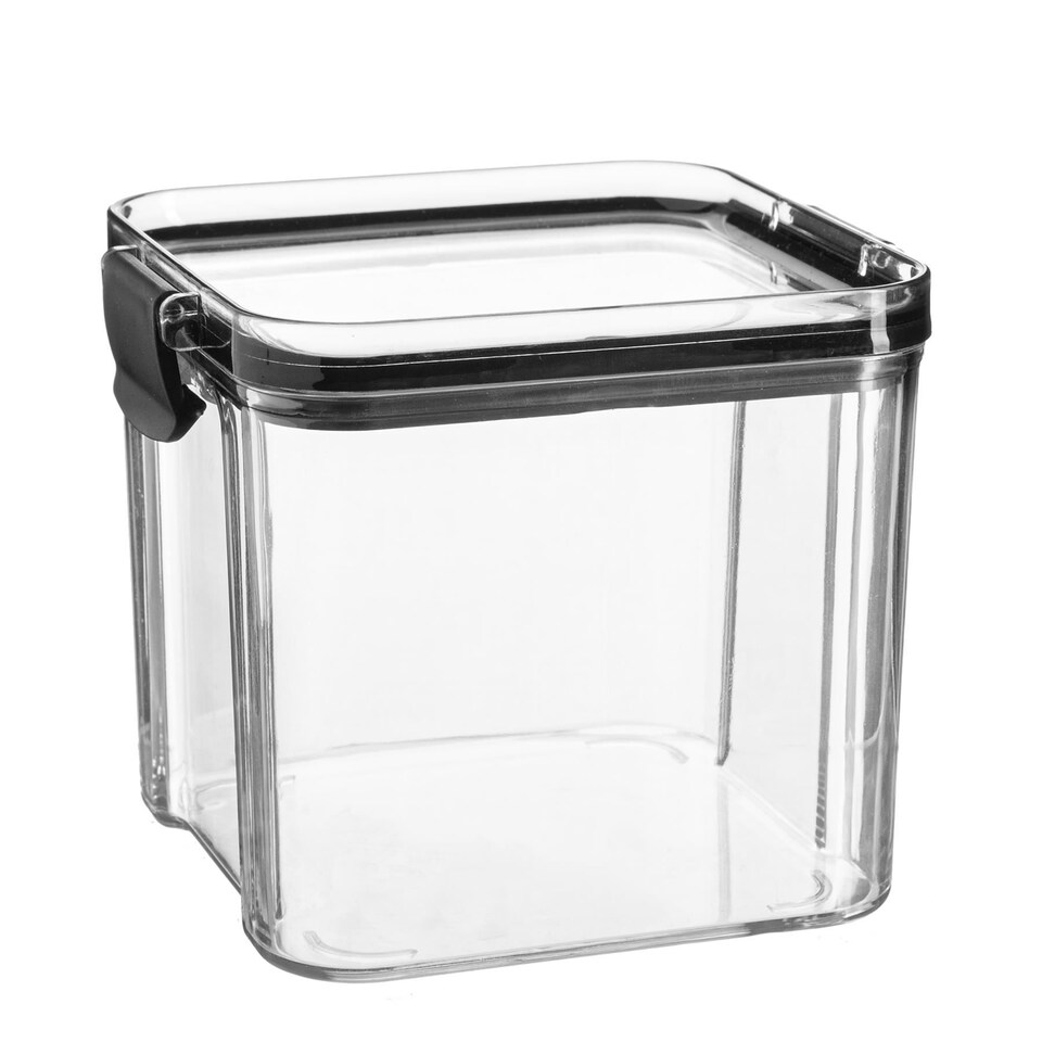 image 1 of Argon Tableware Food Storage Container - 700ml - Black Reusable Airtight Stackable Meal Prep Lunch Box with Clip-Lock Lid