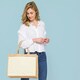 image 4 of Westford Mill Pocket Jute Shopper - Natural - One Size Cream