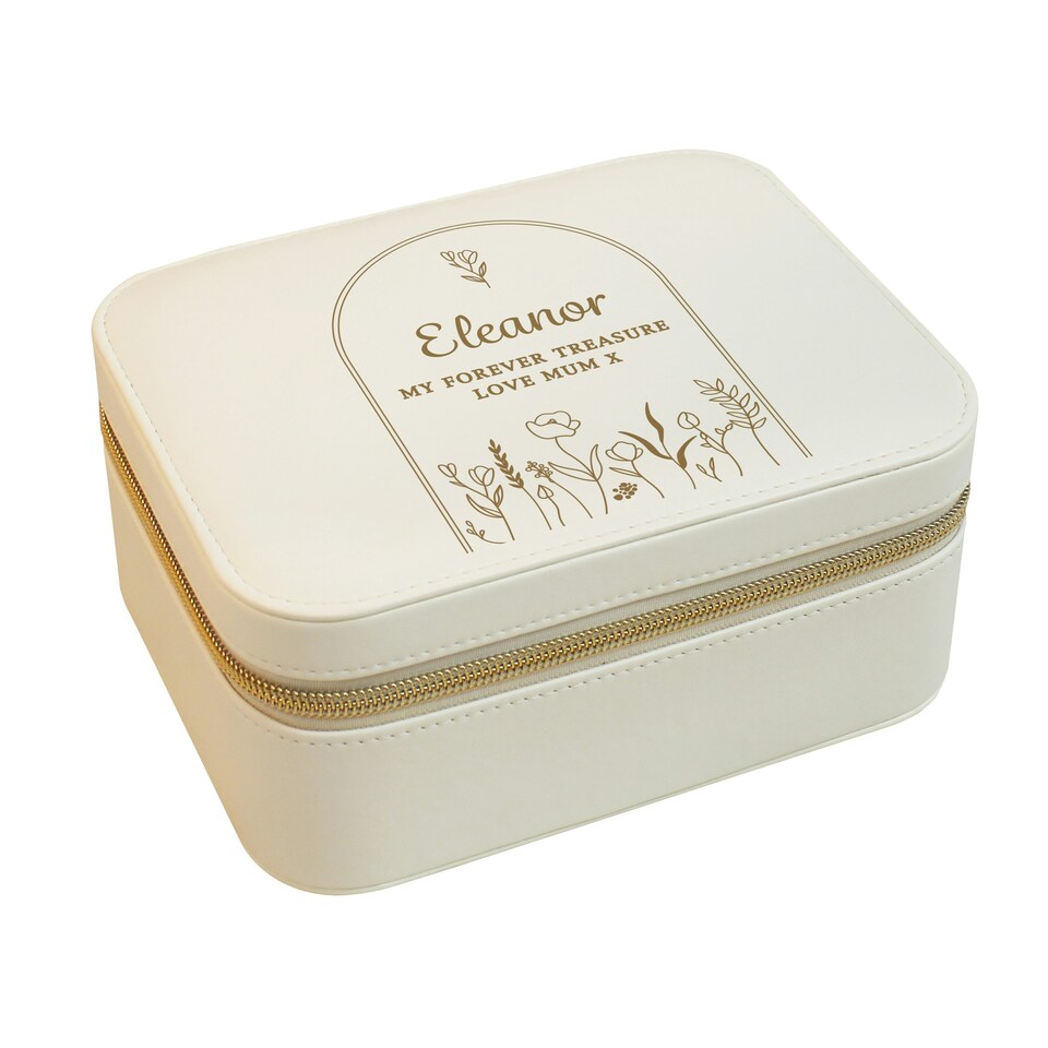 image 1 of Personalised Floral Arch Travel Jewellery Box