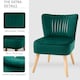 image 4 of HOMCOM Velvet Accent Chair Occasional Tub Chair for Living Room, Green