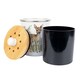 image 2 of Floral Deer Food Waste Caddy - Metal 2L Decorative Kitchen Compost Bin