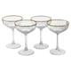 image 4 of Glass Champagne Glasses Elegant Stemmed Tall Coupe Cocktail Glassware Set 255ml | Clear | Clear | Set of 4
