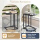 image 5 of COSTWAY C-Shaped Side Table Industrial Metal End Table Grey