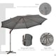 image 6 of Outsunny 3m Cantilever Parasol 360 Rotation Roma Umbrella Hanging Sun Shade with Aluminium Frame, Tilt Crank, 8 Ribs and Cross Base, Dark Grey