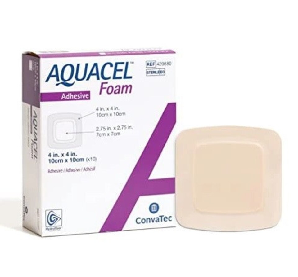 image 1 of Aquacel Foam Adhesive Dressing 10x10cm Pack of 10