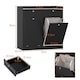 image 2 of COSTWAY Double Tilt-Out Laundry Hamper Cabinet Black