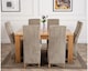 image 3 of Dakota 152 x 87cm Medium Oak Dining Table and 6 Lola Fabric Chairs | Grey | Grey